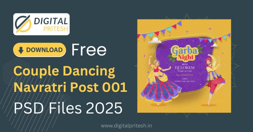 Couple Dancing Navratri PSD Files 001 | Digital Pritesh